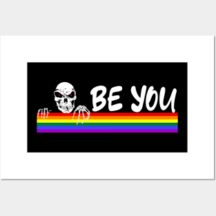 Be You Skeleton Rainbow, LGBTQ Halloween Posters and Art